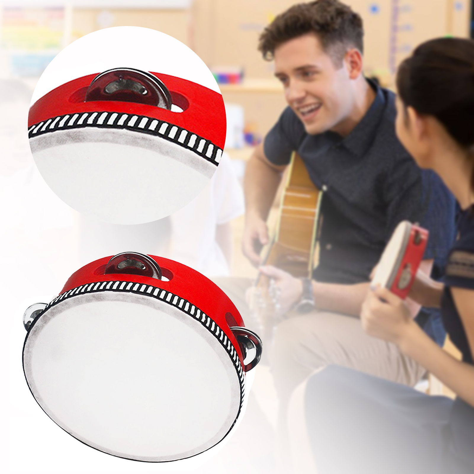 Musical Instrument Kids - Tambourines For Children Portable Wooden Tambourine