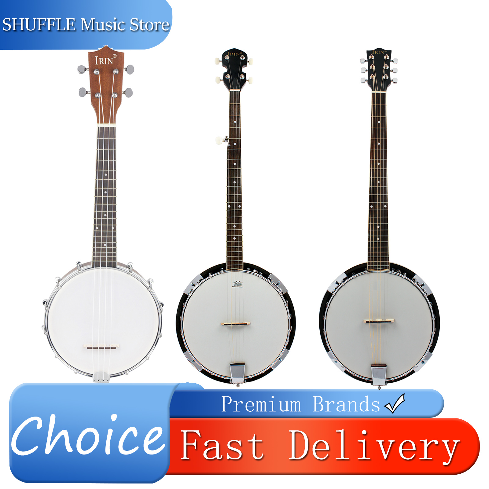 Musical Instrument Banjo - IRIN 4/5/6 Strings Banjo Wooden Plucked