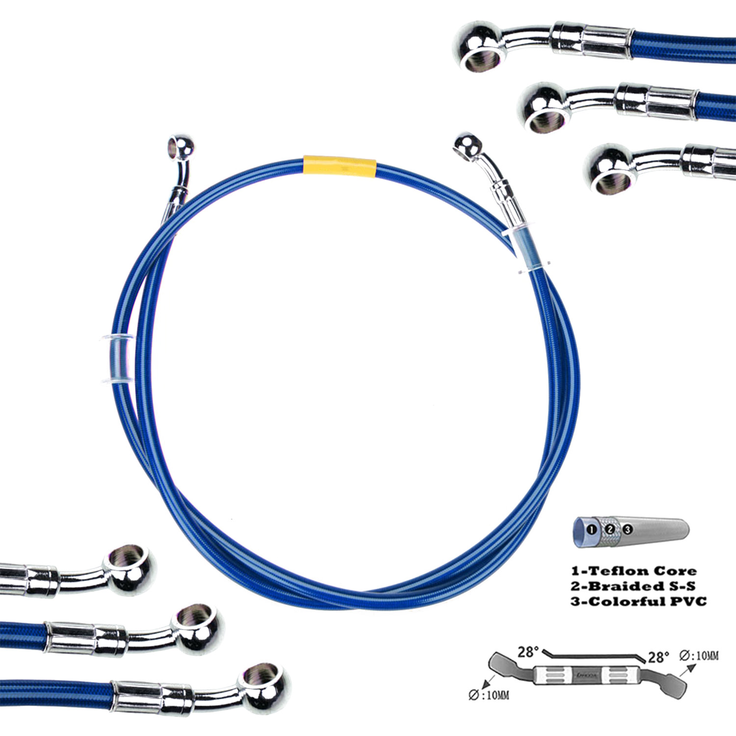 Musical Instrument Banjo - Blue 400mm-2200mm Brake Hose Hydraulic DOT