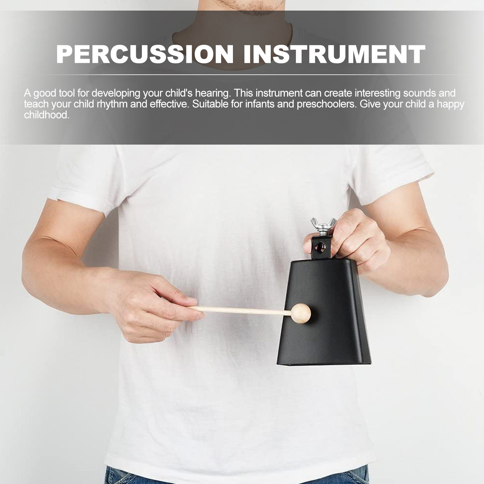 Musical Instrument Kids - Metal Cow Bell Percussion Instrument for