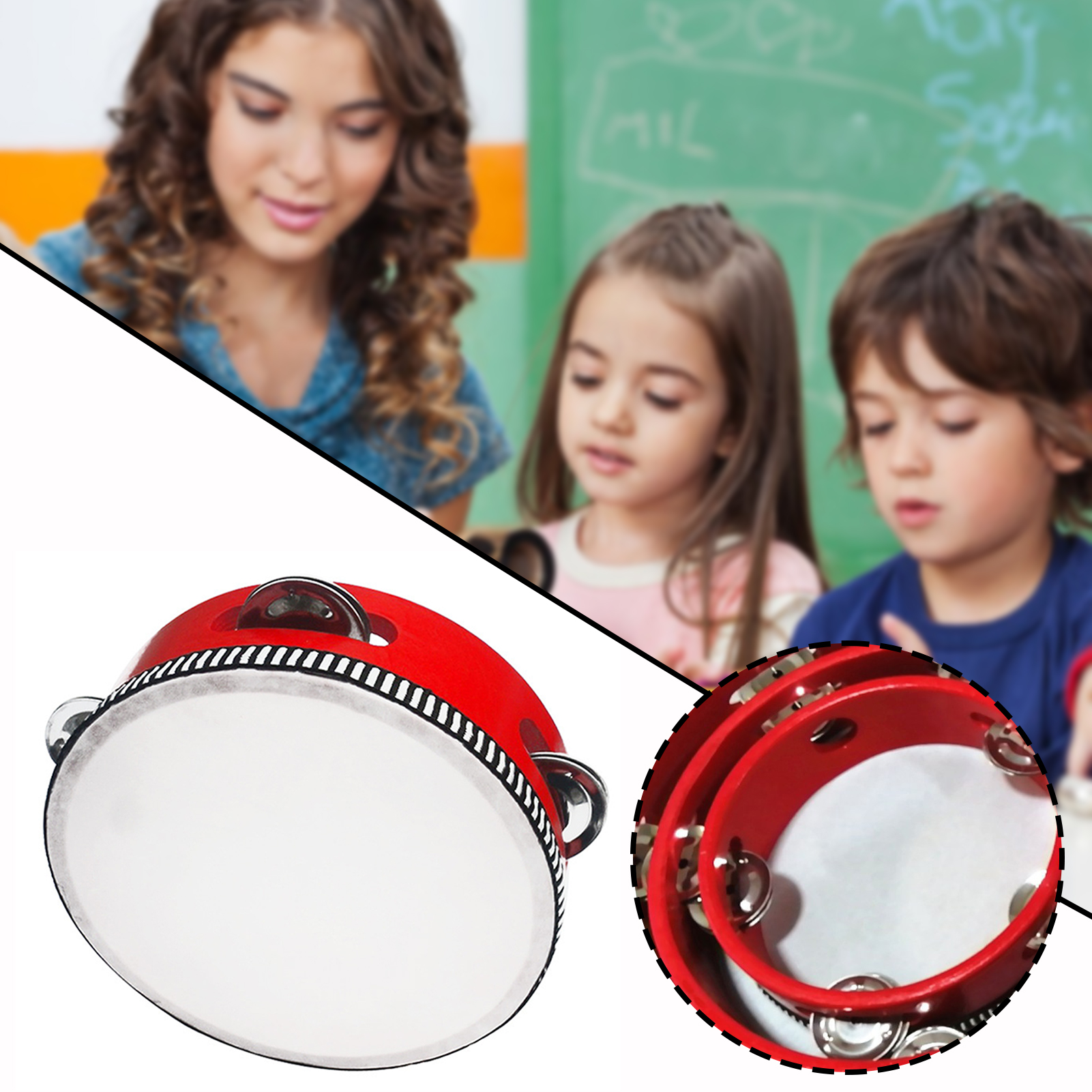 Tambourines For Children Porta - Musical Instrument Kids บทวิจารณ์และราคา
