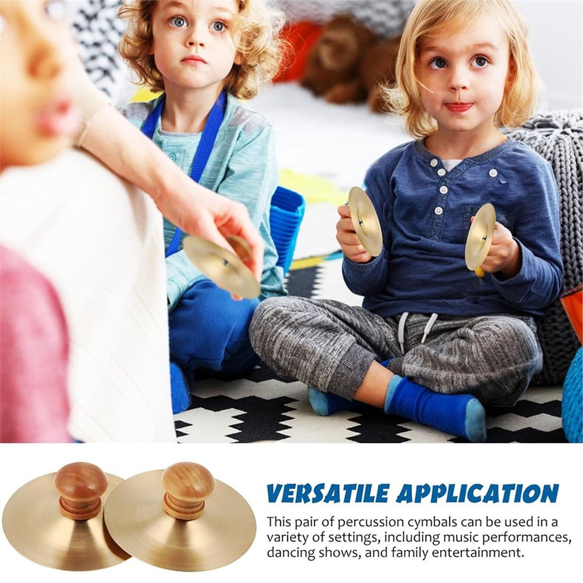 1 Pair Finger Cymbals 7cm/2.75 - Musical Instrument Kids บทวิจารณ์และราคา