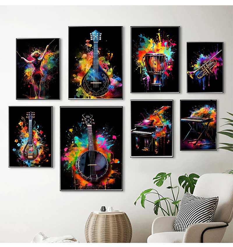 Classic Fashion Instruments Pi - Musical Instrument Painting บทวิจารณ์และราคา
