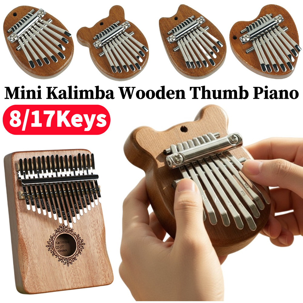 8/17Keys Mini Wooden Kalimba H - Musical Instrument Kids บทวิจารณ์และราคา