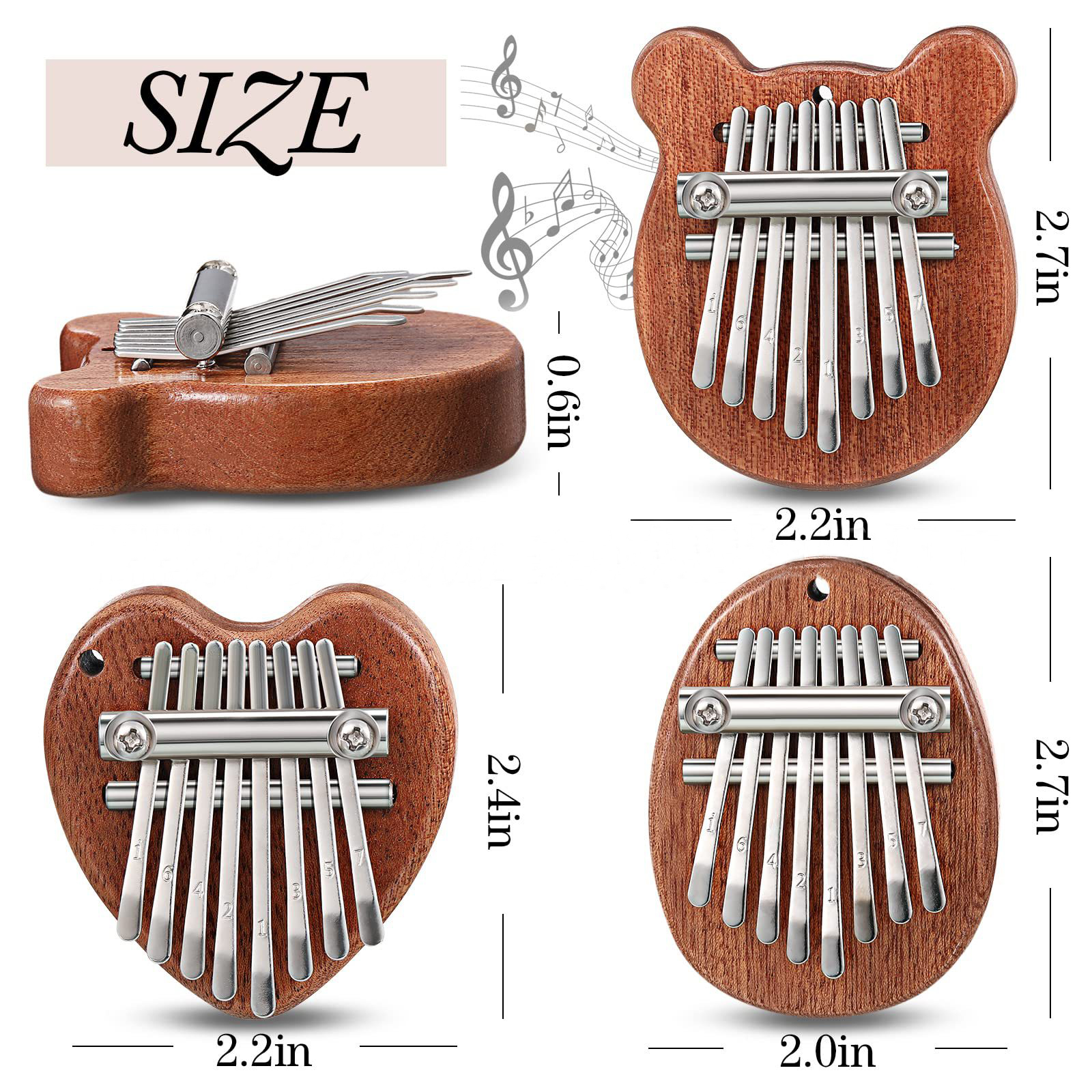 8 Keys Mini Kalimba Wooden Thu - Musical Instrument Kids บทวิจารณ์และราคา