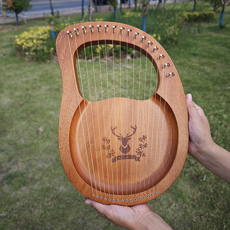 21 16 Strings Lyre Harp Mahoga - Musical Instrument Ancient บทวิจารณ์และราคา