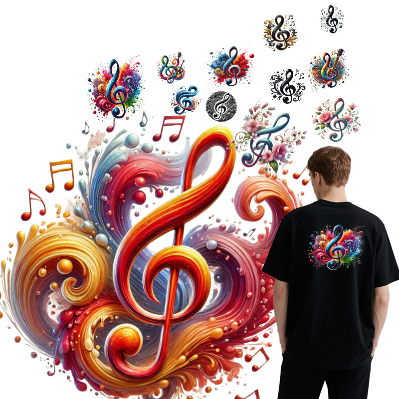 Color music symbols heat trans - Musical Instrument Painting บทวิจารณ์และราคา
