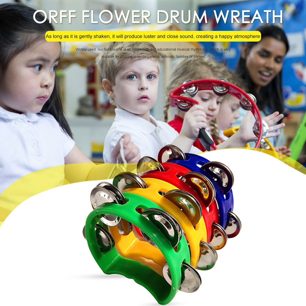 4pcs Tambourine Jingles Rattle - Musical Instrument Kids บทวิจารณ์และราคา