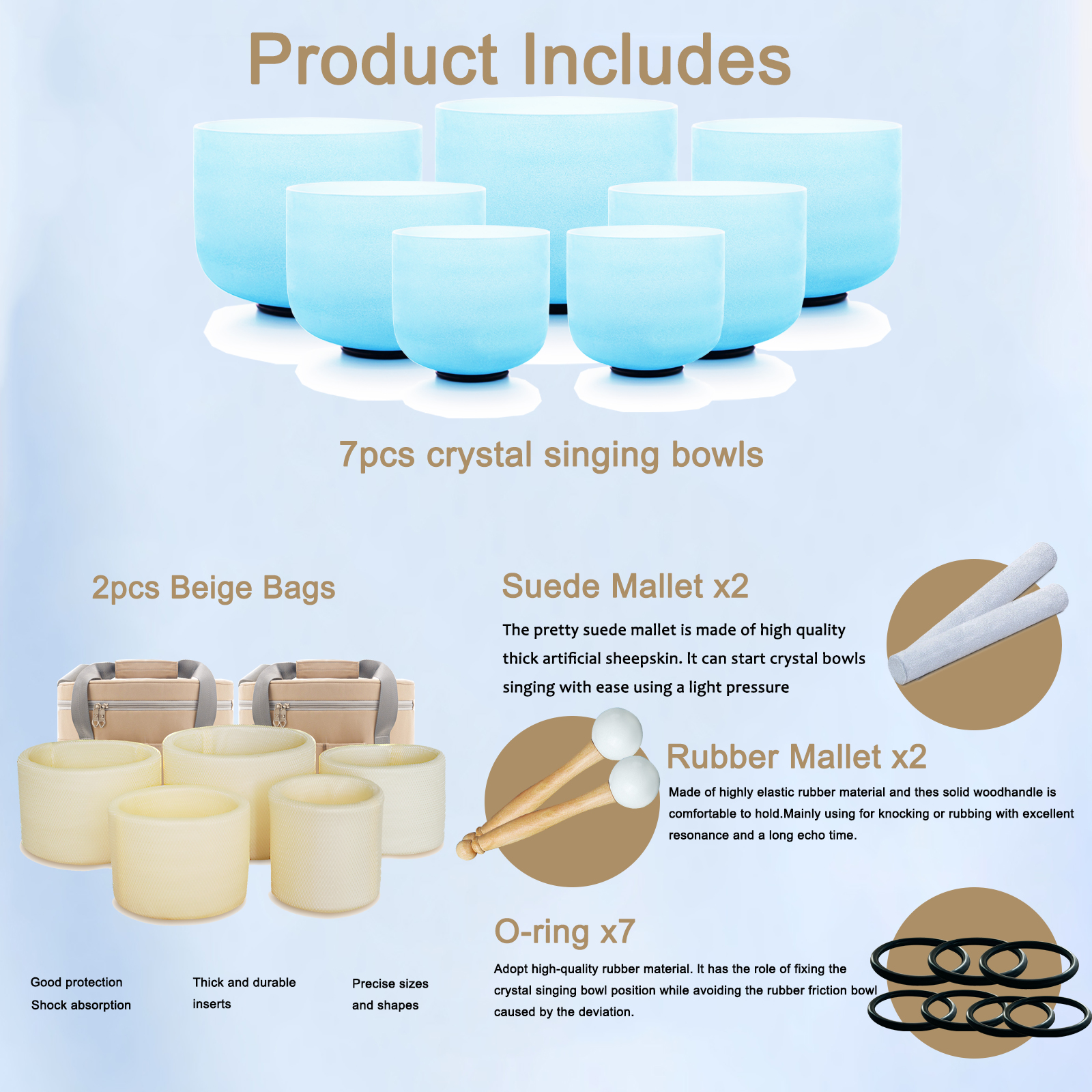Hye-eun 7pcs CDEFGAB Blue Crys - Tibetan Singing Bowl บทวิจารณ์และราคา