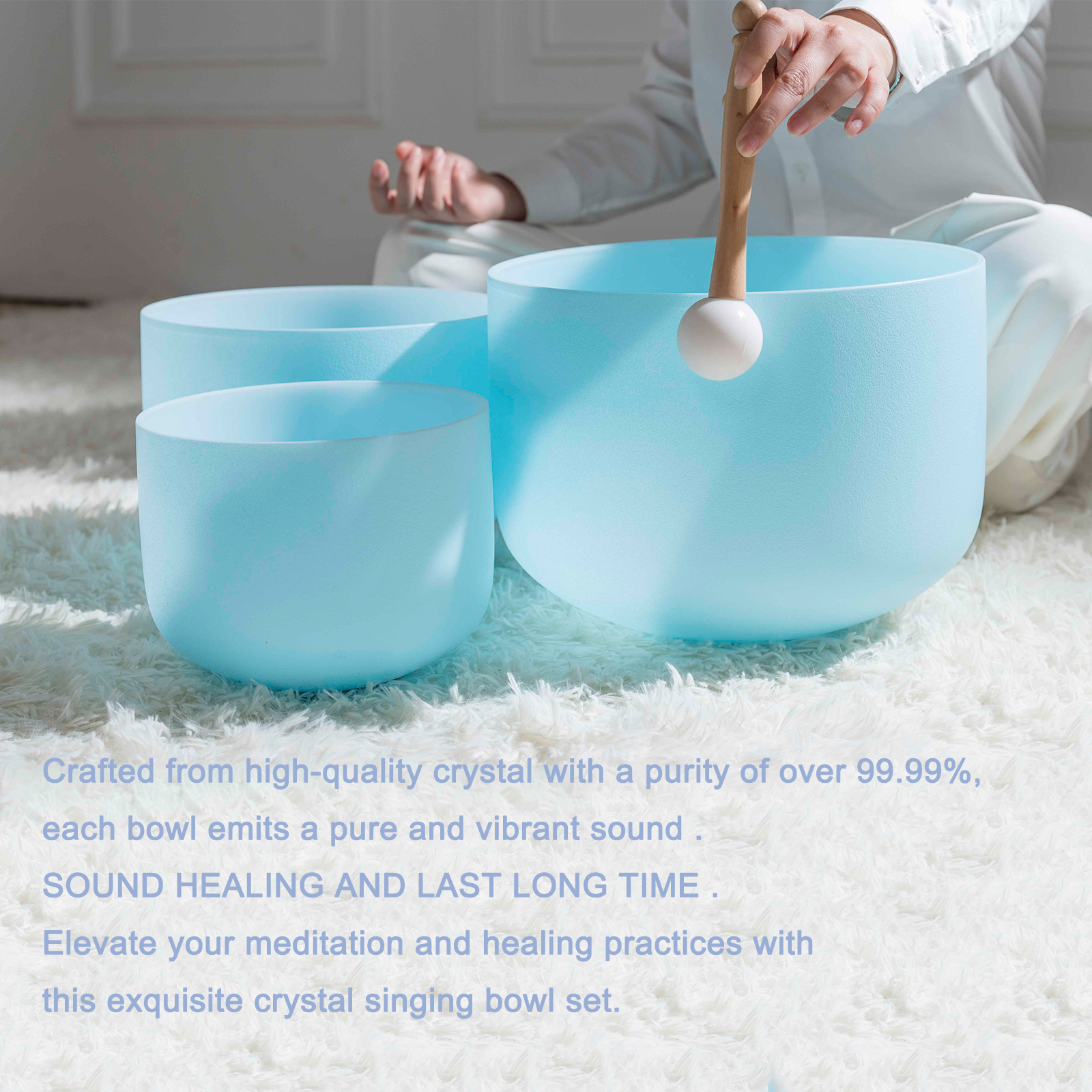 Hye-eun 7pcs CDEFGAB Blue Crys - Tibetan Singing Bowl บทวิจารณ์และราคา