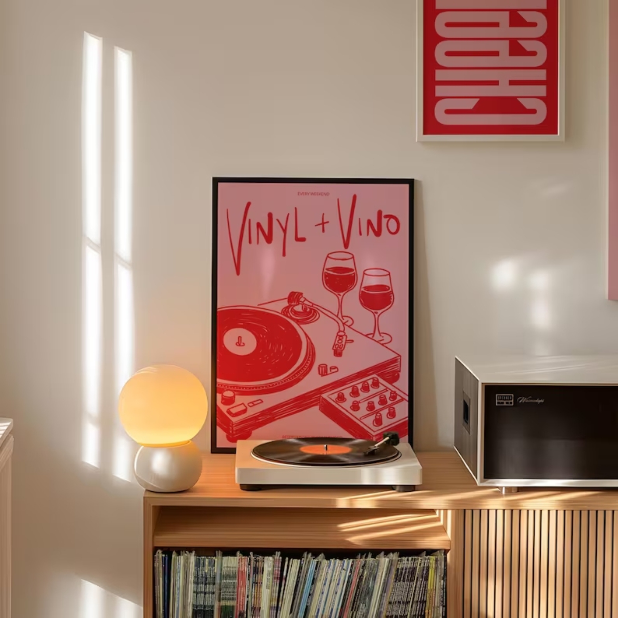 Vinyl & Vino Music Illustratio - Musical Instrument Painting บทวิจารณ์และราคา