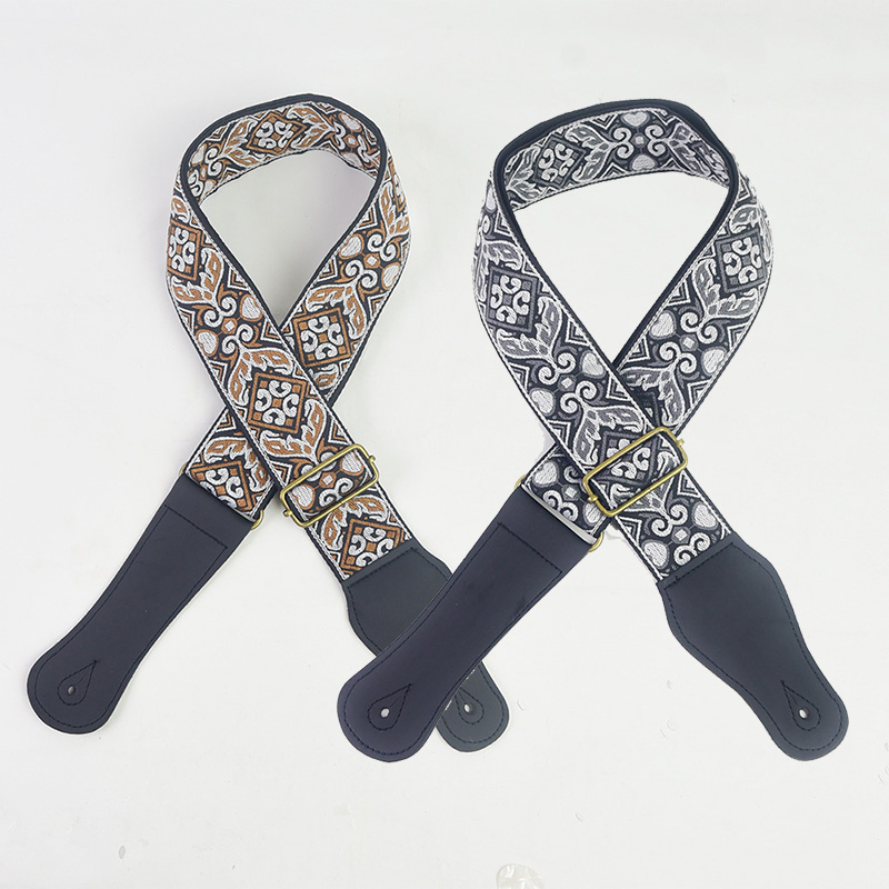 Guitar Strap Embroidered Print - Musical Instrument Bass บทวิจารณ์และราคา
