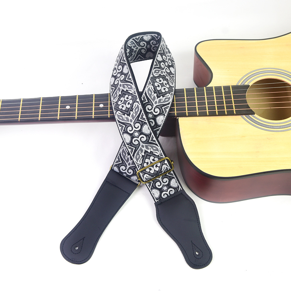 Guitar Strap Embroidered Print - Musical Instrument Bass บทวิจารณ์และราคา