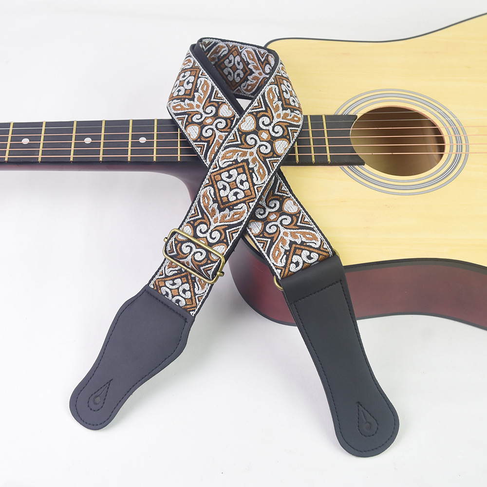 Guitar Strap Embroidered Print - Musical Instrument Bass บทวิจารณ์และราคา