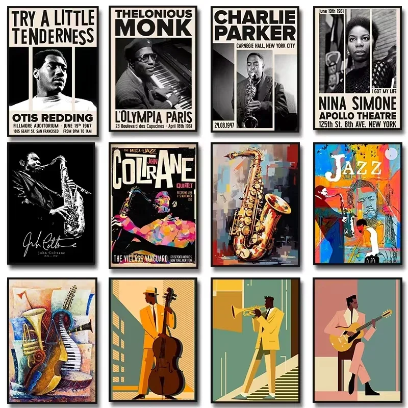 Jazz Music Saxophone Guitar Ce - Musical Instrument Painting บทวิจารณ์และราคา