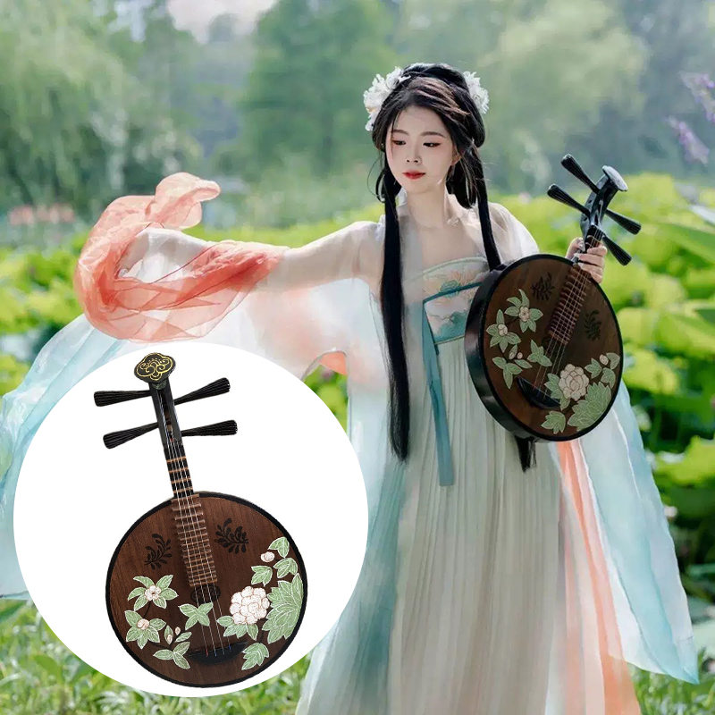 Solid Wood Pipa Chinese Tradit - Musical Instrument Painting บทวิจารณ์และราคา