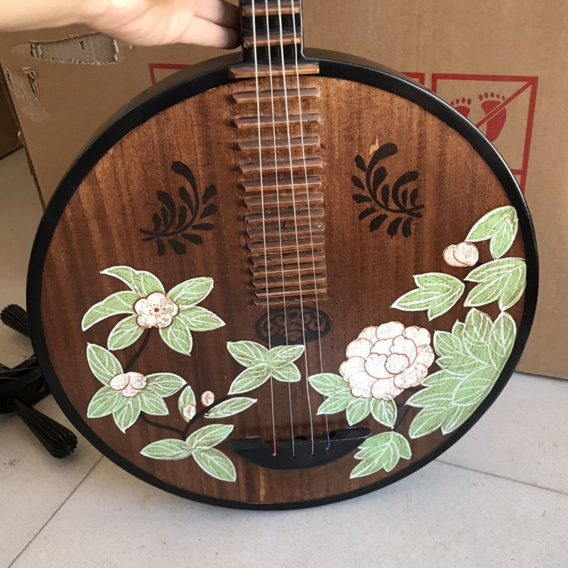 Solid Wood Pipa Chinese Tradit - Musical Instrument Painting บทวิจารณ์และราคา