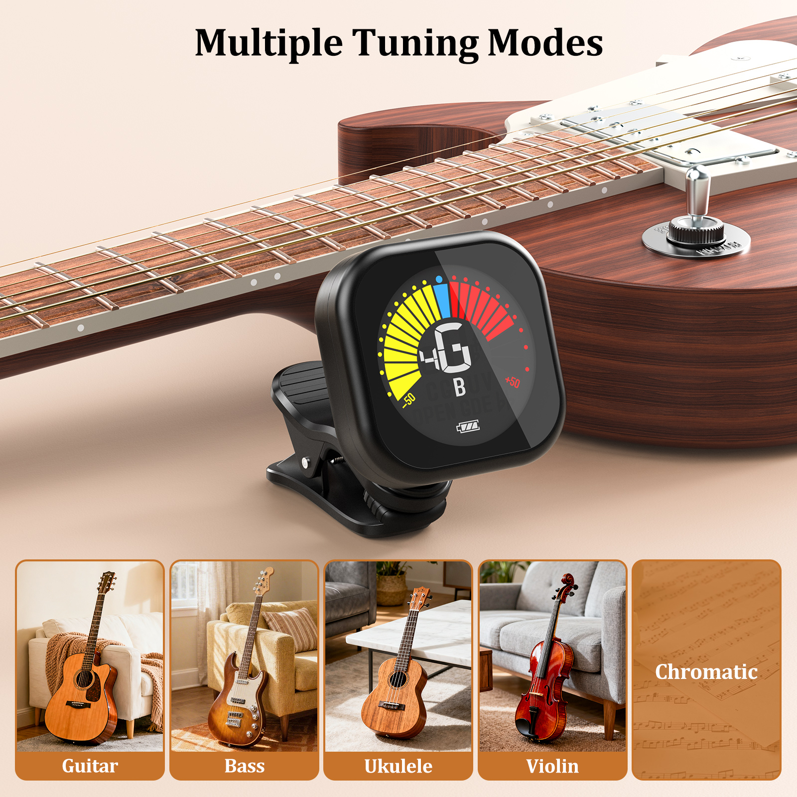 New Bee Guitar Tuner Clip-On C - Violin Musical Instrument บทวิจารณ์และราคา