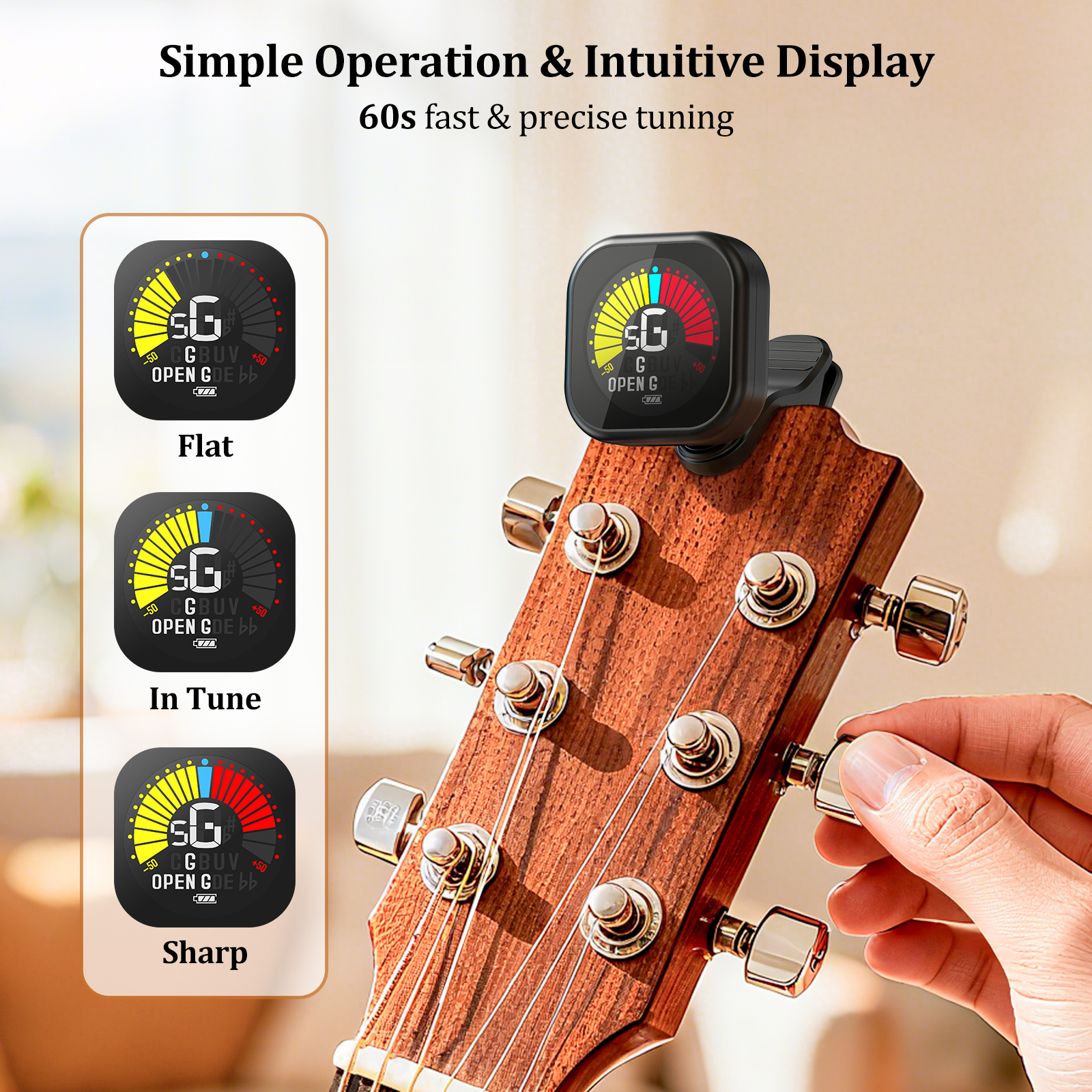New Bee Guitar Tuner Clip-On C - Violin Musical Instrument บทวิจารณ์และราคา